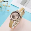 Sinobi New Fashion Women Watch Luksusowy Diament Cienki Zielony Skórzany Zegarek Japoński Quartz Wristwatch Ladies Watch Gift Montre Femme Q0524