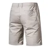 Zomer 100% Katoen Solid Shorts Mannen Hoge Kwaliteit Casual Business Social Elastic Taille 10 kleuren Strand 210713