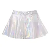 Jupes A-ligne Minijupe Élégant Fée Grunge Femmes Brillant Brillant Transparent Flare Jupe High Street Sexy Club Rave Outfit Peut Empiler