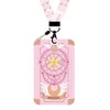 Anime Sakura Card Captor Card Case Keychain Keyring Lanyard Lady Cute Fun ID Card Pass Badge Phone Holder Cosplay Props Gift G1019