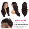 13x4 Wave Deep Human Human Lace Front Wigs para Mulheres Negras Virgem Brasileira Remy Curly Curly Transparente 360 ​​Perucas Frontais Prejuízas Natural Natural Color