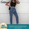 High Waist Skinny Jeans For Women Bow Tie Autumn Winter Women's Female Denim Pants Sexy Woman 210514