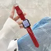 Moda Tasarımcısı Kayış Apple 41mm 42mm 38mm 40mm 44mm 45mm Iwatch 2 3 4 5 6 7 Kordonlu Saat Deri Bilezik Çizgili saat kayışı Saat kayışı 38/40