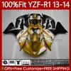 Kit de feiras OEM para Yamaha YZF-R1 YZF R1 YZF1000 2013-2014 Moto Bodywork Branco Golden 97NO.97 1000CC YZF R1 1000 CC YZFR1 13 14 YZF-1000 2013 2014 Óleo de Molde de Injeção