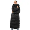 Kvinnors Long Down Jacket Parka Outwear With Hood Quilted Coat Kvinna Kontor Lady Bomull Kläder Varm Mode Toppkvalitet 19-079 211018