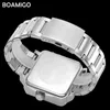 Wristwatches Brand BOAMIGO Led Digital Watch Men Auto Date Fashion Square Quartz Waterproof Stainless Steel Men's Watches