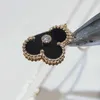 S925 серебряный цветок кулон ожерелье с алмазным и природой Агат в 18 тыс. Позолота для женщин Мать День рождения Свадебные украшения Подарок ПС4735