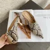 Slippers 2021 Summer Fashion Mid-heel Pointed Snake Ladies 2 Colors