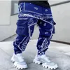 Модные брюки Мужчины уличная одежда Jogger хип-хоп Свободные панталоны грузовые брюки повседневные спортивные печати негабаритные мужчины