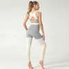Summer Woman Yoga Sets Contrast Color Sports Bra Gym Exercise Crop Top + Fitness Leggings High Elasticity Workout Pants Women 210514