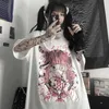 半袖Tシャツ日本のアニメプリント女性韓国の緩い白いパンクレディース服原宿グラフィックティーカワイイTシャツ210720