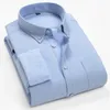 Oxford Mens Shirts Bedrijfswerk Casual Lange Mouwen Heren Shirt Solid Slim Plus Fluwelen Warme Camisas Oversize Button Down Camisa 210524