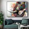 Immagini di elefanti colorati Quadri su tela Poster e stampe di animali Arte della parete per soggiorno Decorazione domestica moderna