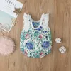 Sommar Baby Floral Print Lace Short-Sleeve Romper 210528