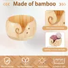 Sewing Notions & Tools Wooden Yarn Bowl,Wood Storage Bowl With 12Pcs Bamboo Crochet Hooks For Crocheting Knitting DIY Crafts