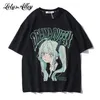 Goth Anime T рубашка Япония Harajuku 90s графический футбол негабаритная уличная одежда футболка с коротким рукавом футболки комиксов женщины 210721