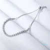 Espumante slider tênis pulseira feminina jóias de casamento para pandroa real 925 prata esterlina cz diamante pulseiras com caixa original5130651
