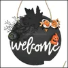 Forniture per feste festive Giardino domestico Fiori decorativi Ghirlande Porta in legno Appeso Cartello Festival Targa di benvenuto Consegna goccia 2021 Kh47F