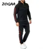 Męskie dresy męskie Zogaa ustają męskie spodni sweter sportowy garnitury swobodne szwy z kapturem z kapturem modne rozmiary plus rozmiar
