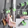 Haken Schienen Mehrzweck Mopp Halter Wand-montiert Lagerung Rack Wand Pinsel Besen Aufhänger Haken Paste Punch Küche Universal