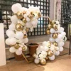 Ballon Garland Arch Kit Wit Goud Latex Ballonnen Meisje Jongen Baby Shower Bruiloft Verjaardag Party Decor levert ballonnen 210719