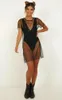Kobiety Sexy Moon Star Cekiny Mesh Bikini Cover Up Swimwear Kąpiel Sukienka Plażowa Suna