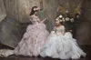 Mädchenkleider Baby Mädchen Kleinkind Erröten Rosa Ballkleid Hochzeit Blumenkleid Mädchen Jahr Party Erste Kommunikation