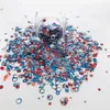 PrettyG 1 Box American USA Flag Color Series Shape Mix Glitter Nail Art Decoration Tumbler Handwork Crafts Festival Accessories.