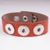 Punk Vintage Bohemia Genuine Leather 18mm Snap Button Bracelet Br739 Q0719