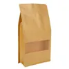 Fagioli con finestra aperta Scatola per imballaggio di biscotti per pane sacchetto di imballaggio ottagonale per tè snack carta kraft pacchetto di materiale alimentare personalizzato k06