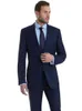 Men's Suits & Blazers 2022 Arrival Custom Made Navy Blue Men For Wedding Notched Lapel Groom Tuxedos 2Pcs Slim Fit Groomsmen Blazer Trousers