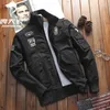 Ins Fashion Bomber Jacket Flight Pilot Jackets Uomo 3 colori Casual Cappotti volanti Manica lunga Slim Fit Abbigliamento Ricamo M-4XL