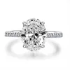 925 prata esterlina anéis de casamento dedo luxo corte oval 3ct simulado anéis de diamante para mulheres jóias de noivado anel212s