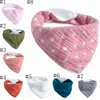 Baby bibs muslin nyfödd burp tyg bomull gaze justerbar triangel halsduk solid saliv handduk barn näsduk 17 färger