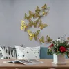 Metal texture hollow out butterfly wall stickers three-dimensional home decoration simulation butterflies