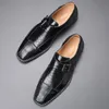 Мужская кожаная формальная обувь роскошный бизнес повседневная брогами обувь зимняя свадьба мода тренд обувь для мужчин коричневых оксфордов