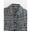 Vintage Houndstooth Palid Jassen Dames Winterjas Mode Lange Mouwen Shirt Jas Vrouwelijke Koreaanse Outnearr 210521