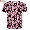 Leopardenmuster T-Shirt für Männer Sommer Wandbild Grafik Rosa 3D-Druck T-Shirts Sport T-Shirt Frauen / Männer Neuheit Tops 210716