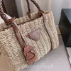 Women Handbags New Summer Sunshine Straw Woven Bag with Leather Handle Purses High-quality Designer Portable Tote Bags