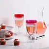NUOVO 10 OZ Bicchiere da vino in plastica trasparente Bicchiere da vino con doppio strato isolato Bicchiere da vino con coperchi Spedizione marittima RRE12856