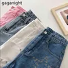 Gaganight Arrivo Estate Donna Pantaloncini di jeans Moda Paillettes Jeans corti a vita alta Donna sexy Pantaloni corti S-L 210519