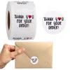 Gift Wrap 500 Stks / Roll Ronde Bedankt voor uw bestelling Hart Sticker Handgemaakte Seal Labels