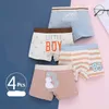 Enfants sous-vêtements pour garçons mignon ours enfant en bas âge boxeurs courts dessin animé voiture culotte Pack été enfants adolescent caleçon 4 pièces/lot 210622