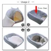 Foldable Cat Tent Bed Winnter Warm Nest for Kitten Puppy Removable Cave House Pet Bed With Soft Mat Multi-purpose Mascotas Casa 210713