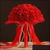 お祝い用品ホーム庭の装飾的な花の花輪の巣箱を保持花21cmの直径の人工的な泡バラの結婚式のブーケ党Bri