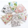 50pcs Linen Cotton 10x14cm Muslin Cosmetics Gifts Jewelry Packaging s Cute Drawstring Gift Bag & Pouches