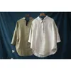 Sommarkonst Style Kvinnor Tillbaka Lacing Loose Shirt Casual Solid Bomull Linen Nedgång Krage Vintage Blusar Femme M233 210512