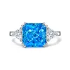 Bloem Cut 4CT Moissanite Diamond Ring 100% Originele 925 Sterling Zilveren Wedding Band Ringen voor Dames Mannen Engagement Sieraden