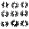 25MM Lashes 3D 100% Mink Hair False Eyelashes Dramatic Long Wispies Glitter High imitation Fluffy Eyelash Full Strips Extension Makeup tool Natural