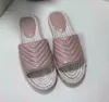 2021 luxury designer women slipper Leather Espadrille Sandal Flat Platform Sscandals The Double Metal Beach Weave Shoes Top Qulity with box size 35-41